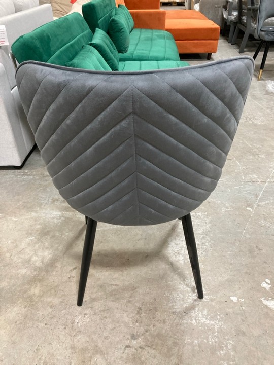 Lot 451  
            Marchington SR10 - Delivery or Collection 

                
DREAMS INTERIORS VELVET GREY DINING CHAIR: LOCATION - C8 - Image 4