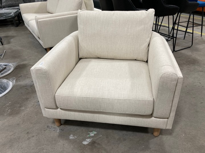 Lot 457  
            Marchington SR10 - Delivery or Collection 

                
DREAMS INTERIORS ARMCHAIR IN CREAM: LOCATION - C8