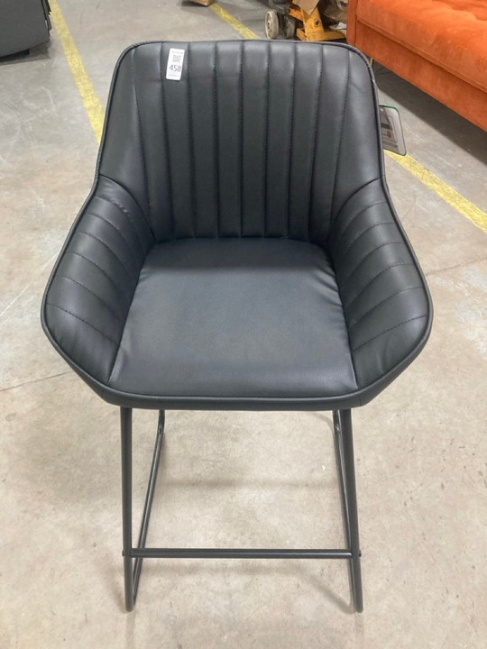 Lot 458  
            Marchington SR10 - Delivery or Collection 

                
DREAMS INTERIORS BLACK LEATHER BAR STOOL: LOCATION - C8