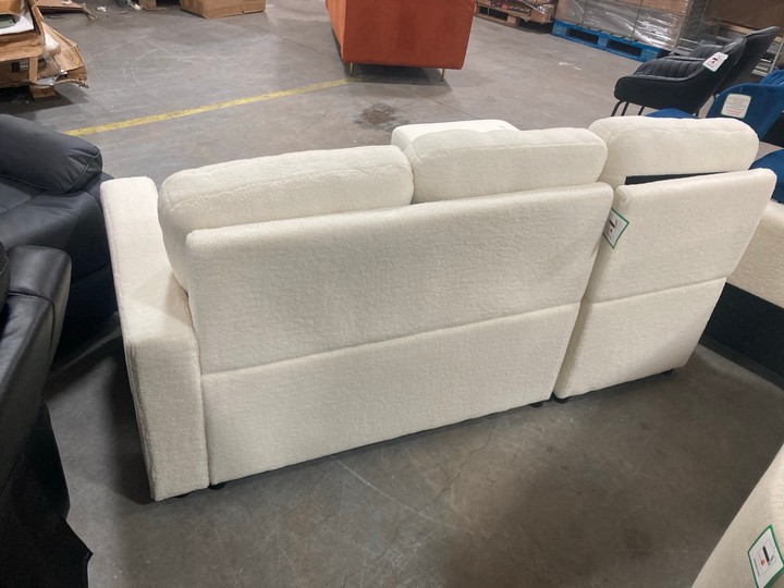 Lot 466  
            Marchington SR10 - Delivery or Collection 

                
DREAMS INTERIORS SOFT BOBBLY CORNER SOFA BED IN WHITE: LOCATION - C8 - Image 4
