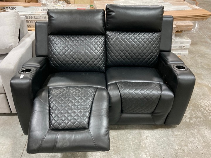 Lot 472  
            Marchington SR10 - Delivery or Collection 

                
DREAMS INTERIORS 2 SEATER BLACK LEATHER RECLINER SOFA: LOCATION - D7