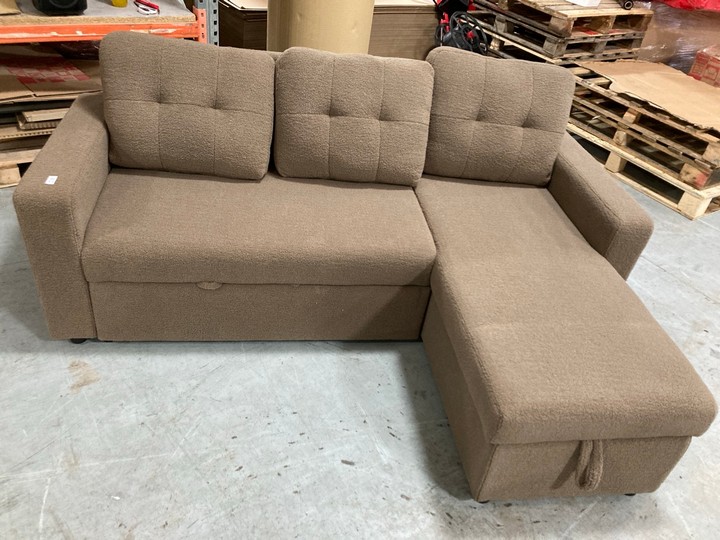 Lot 476  
            Marchington SR10 - Delivery or Collection 

                
DREAMS INTERIORS LARGE 3 SEATER RIGHT HAND FACING CHAISE END STORAGE CORNER SOFA ...