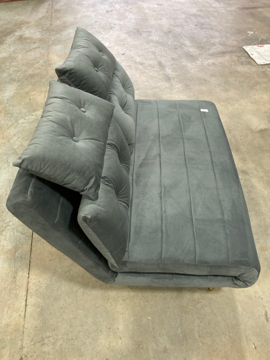 Lot 477  
            Marchington SR10 - Delivery or Collection 

                
DREAMS INTERIORS 2 SEATER FOLD OUT STYLE SOFA BED IN PLUSH GREY VELVET WITH POLIS... - Image 2