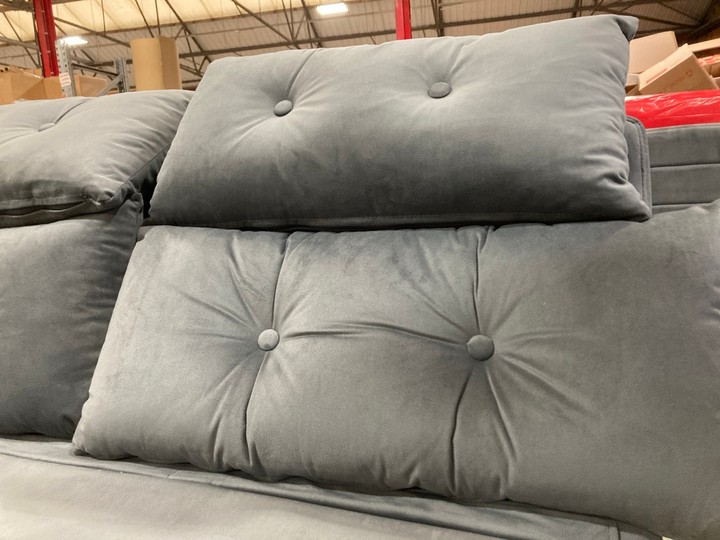 Lot 477  
            Marchington SR10 - Delivery or Collection 

                
DREAMS INTERIORS 2 SEATER FOLD OUT STYLE SOFA BED IN PLUSH GREY VELVET WITH POLIS... - Image 4