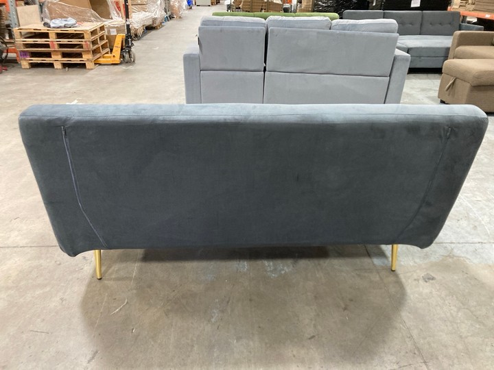 Lot 478  
            Marchington SR10 - Delivery or Collection 

                
DREAMS INTERIORS 2 SEATER FOLD OUT STYLE SOFA BED IN PLUSH GREY VELVET WITH POLIS... - Image 4