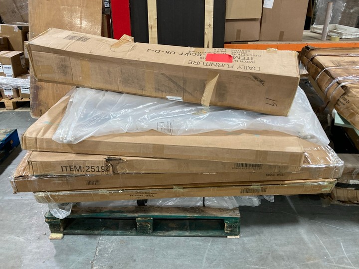 Lot 480  
            Marchington SR10 - Delivery or Collection 

                
PALLET OF ASSORTED HOME FURNITURE COMPONENTS: LOCATION - C8 (KERBSIDE PALLET DELI...