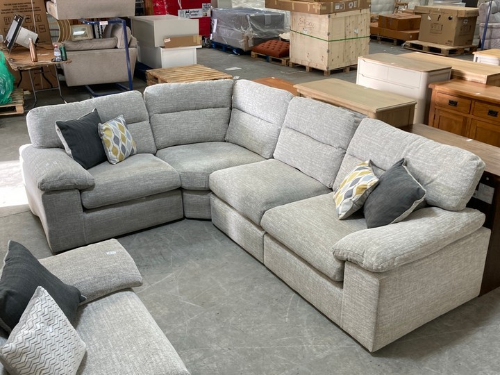 Lot 5  
            Marchington SR10 - Delivery or Collection 

                
OAK FURNITURELAND MORGAN LARGE 3 SEATER MODULAR CORNER SOFA IN SANTOS SILVER FABR...