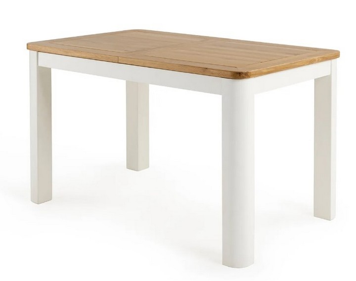 Lot 61  
            Marchington SR10 - Delivery or Collection 

                
OAK FURNITURELAND HOVE NATURAL OAK AND PAINTED 4FT 3 EXTENDING DINING TABLE - ORI...