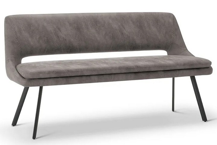 Lot 69  
            Marchington SR10 - Delivery or Collection 

                
OAK FURNITURELAND NICO BENCH SEAT IN BLACK METAL AND DARK GREY FABRIC - ORIGINAL ...