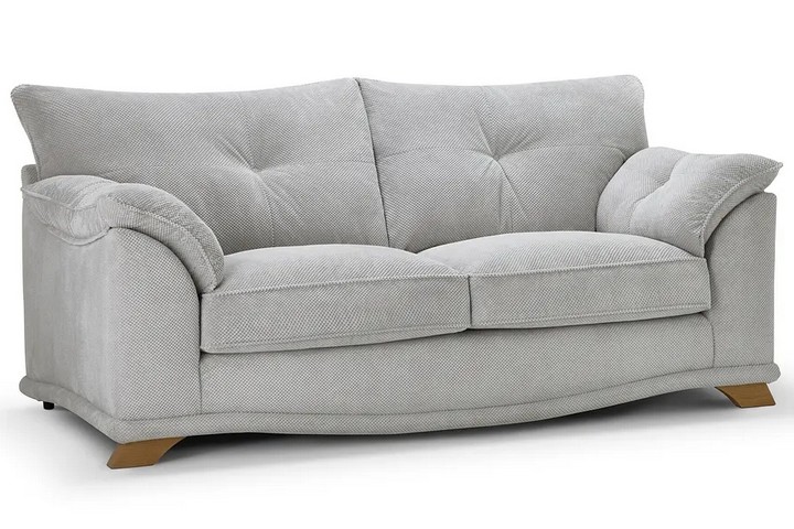 Lot 76  
            Marchington SR10 - Delivery or Collection 

                
OAK FURNITURELAND RAVELLO 2 SEATER SOFA IN AERO SILVER FABRIC - ORIGINAL RRP £119...