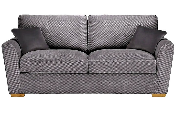 Lot 93  
            Marchington SR10 - Delivery or Collection 

                
OAK FURNITURELAND NEBRASKA 3 SEATER HIGH BACK SOFA - AERO CHARCOAL WITH SILVER SC...