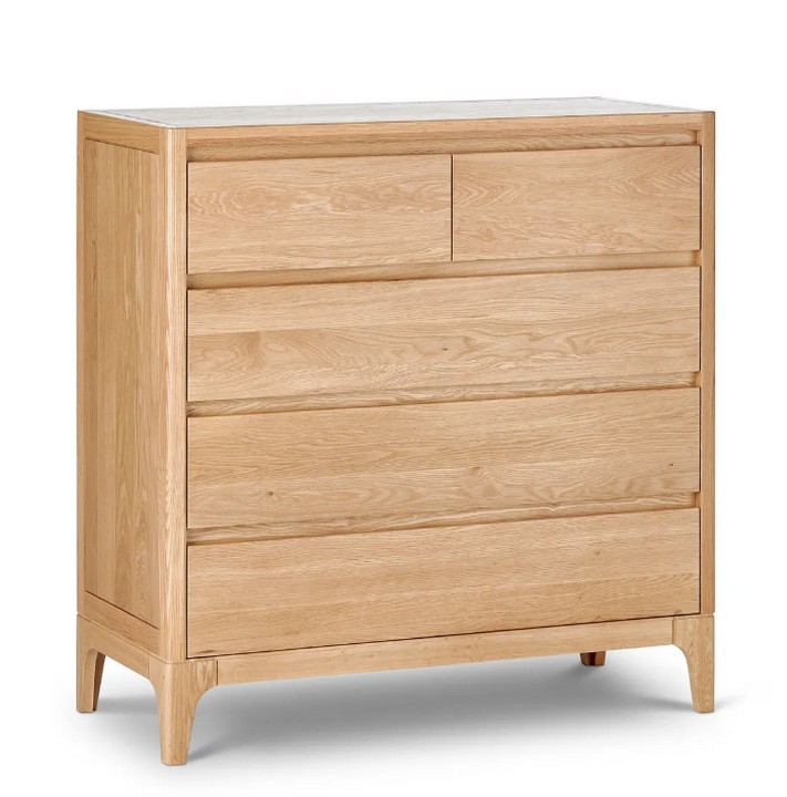 Lot 9  
            Marchington SR10 - Delivery or Collection 

                
OAK FURNITURELAND DURHAM NATURAL OAK 5 DRAWER CHEST - ORIGINAL RRP £549.99: LOCAT...