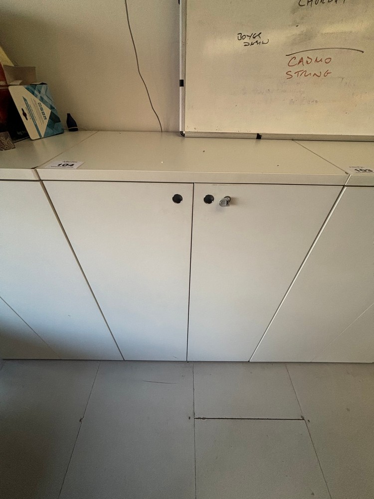 Lot 104  
            Offsite, Nottingham - Collection Only 

                
White 2 Door Cabinet