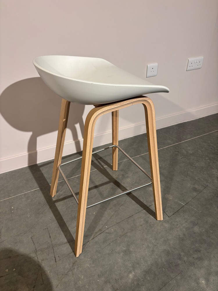 Lot 20  
            Offsite, Nottingham - Collection Only 

                
HAY AAS Stool, White Seat with Oak Frame, Seat Height 65cm