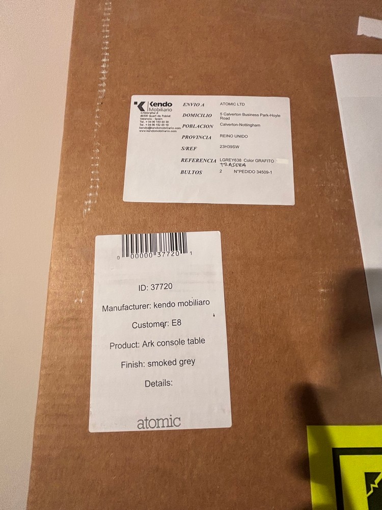 Lot 75  
            Offsite, Nottingham - Collection Only 

                
KENDO MOBILIARO Wall Mirror with Console Table / Drawer, New Boxed.