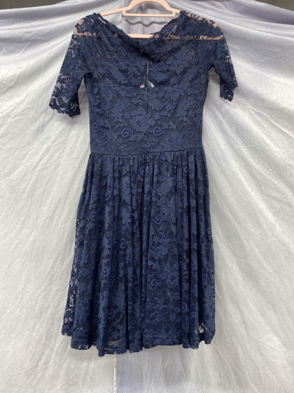 Lot 169  
            Edinburgh SR20 - Delivery Only 

                
GANNI SHORT SLEEVED MINI DRESS IN NAVY BLUE POLYAMIDE LACE NO SIZE: LOCATION - RA...
