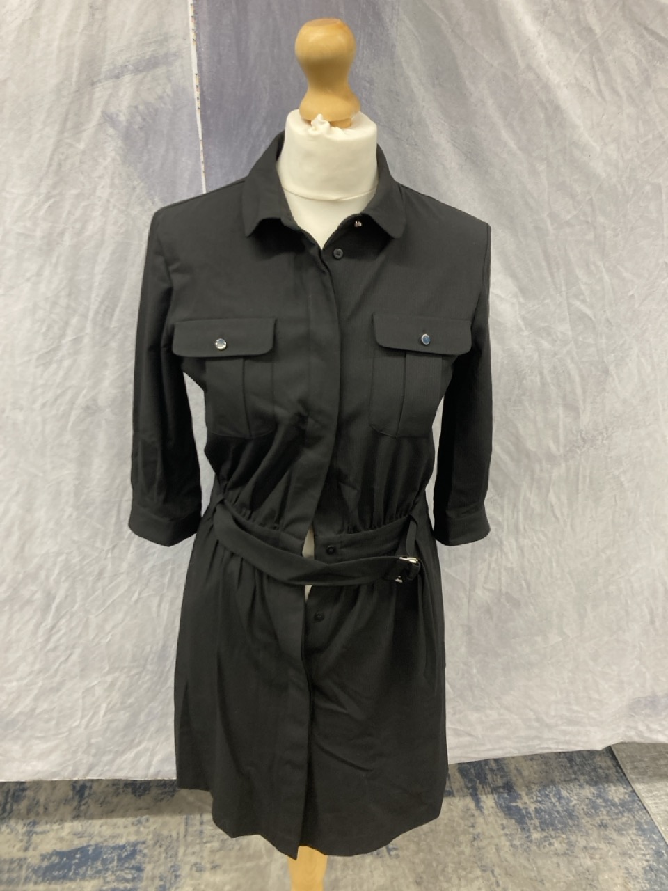 Lot 24  
            Edinburgh SR20 - Delivery Only 

                
BA&SH VICTOIRE BELTED MINI SHIRTDRESS IN BLACK POLYESTER SIZE 1: LOCATION - RAIL 3