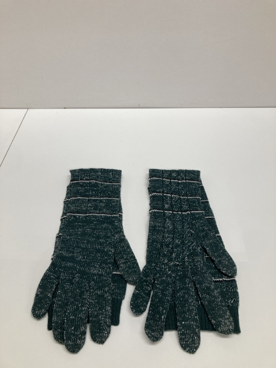 Lot 254  
            Edinburgh SR20 - Delivery Only 

                
PRADA STRIPED LONG KNITTED GLOVES IN GREEN WOOL BLEND : LOCATION - TABLE 1