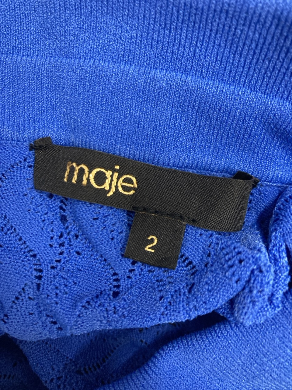 Lot 31  
            Edinburgh SR20 - Delivery Only 

                
MAJE MALINE KNIT SHIRTDRESS IN BLUE VISCOSE SIZE 2: LOCATION - RAIL 3