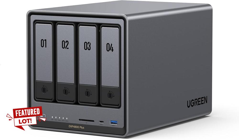 Lot 14  
            Birmingham Premium - Parcel Delivery Only 

                
UGREEN NASYNC DXP4800 PLUS NETWORK ATTACHED STORAGE (ORIGINAL RRP - £600).. (SEAL...