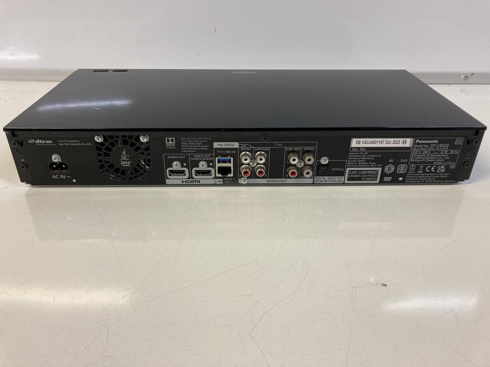 Lot 16  
            Birmingham Premium - Parcel Delivery Only 

                
PANASONIC DP-UB820EBK SMART 4K UHD PLAYER BLU-RAY PLAYER (ORIGINAL RRP - £329) IN... - Image 3
