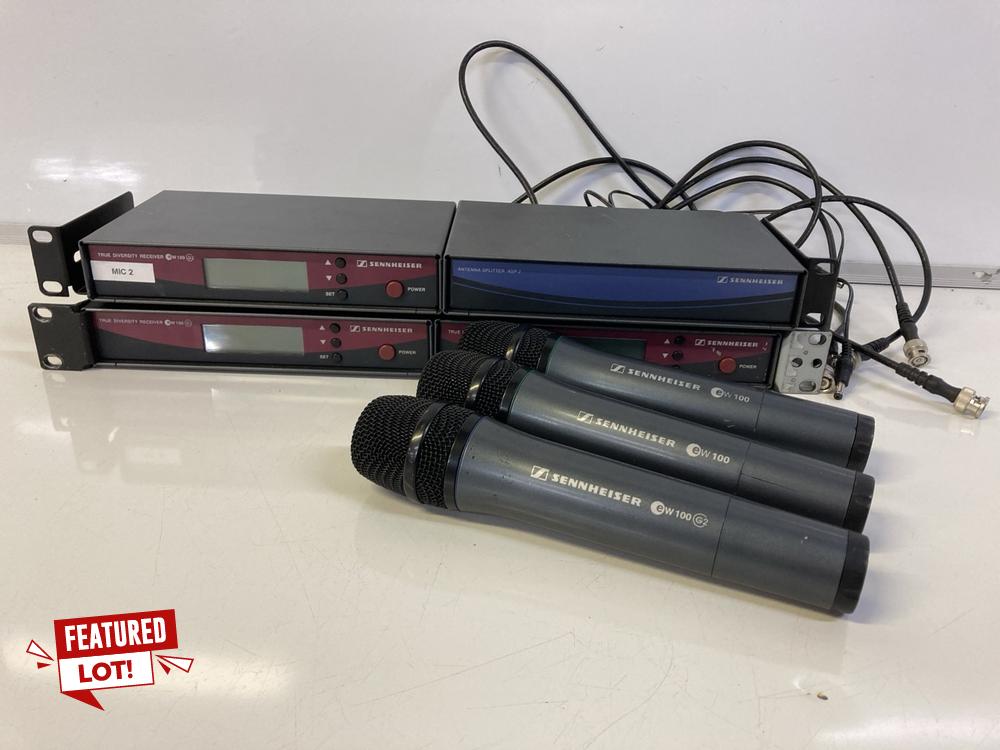 Lot 17  
            Birmingham Premium - Parcel Delivery Only 

                
SENNHEISER EW100 G2 MICROPHONE SYSTEM (ORIGINAL RRP - £1200). (3 X MICROPHONE REC...