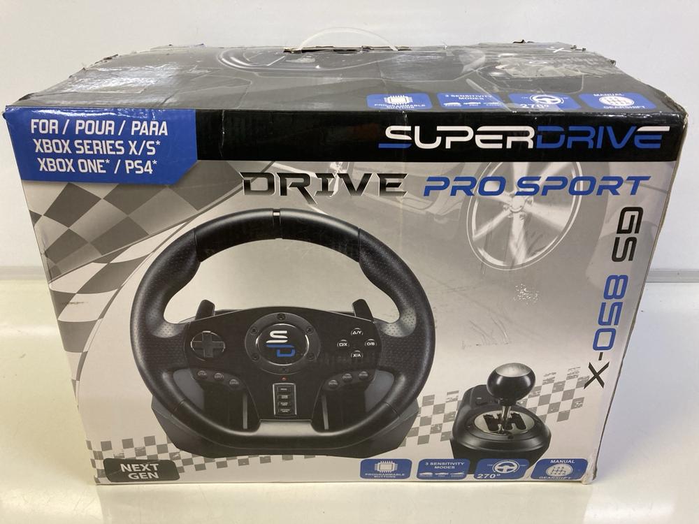 Lot 26  
            Birmingham Premium - Parcel Delivery Only 

                
DRIVE PRO SPORT GS 850 RACING WHEEL AND PEDAL (ORIGINAL RRP - £180). (BOXED) [JPT... - Image 4