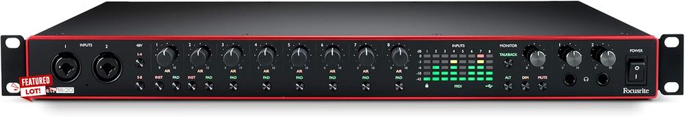 Lot 27  
            Birmingham Premium - Parcel Delivery Only 

                
FOCUSRITE SCARLETT 18I20 3RD GEN AUDIO INTERFACE (ORIGINAL RRP - £569). (BOXED) [...