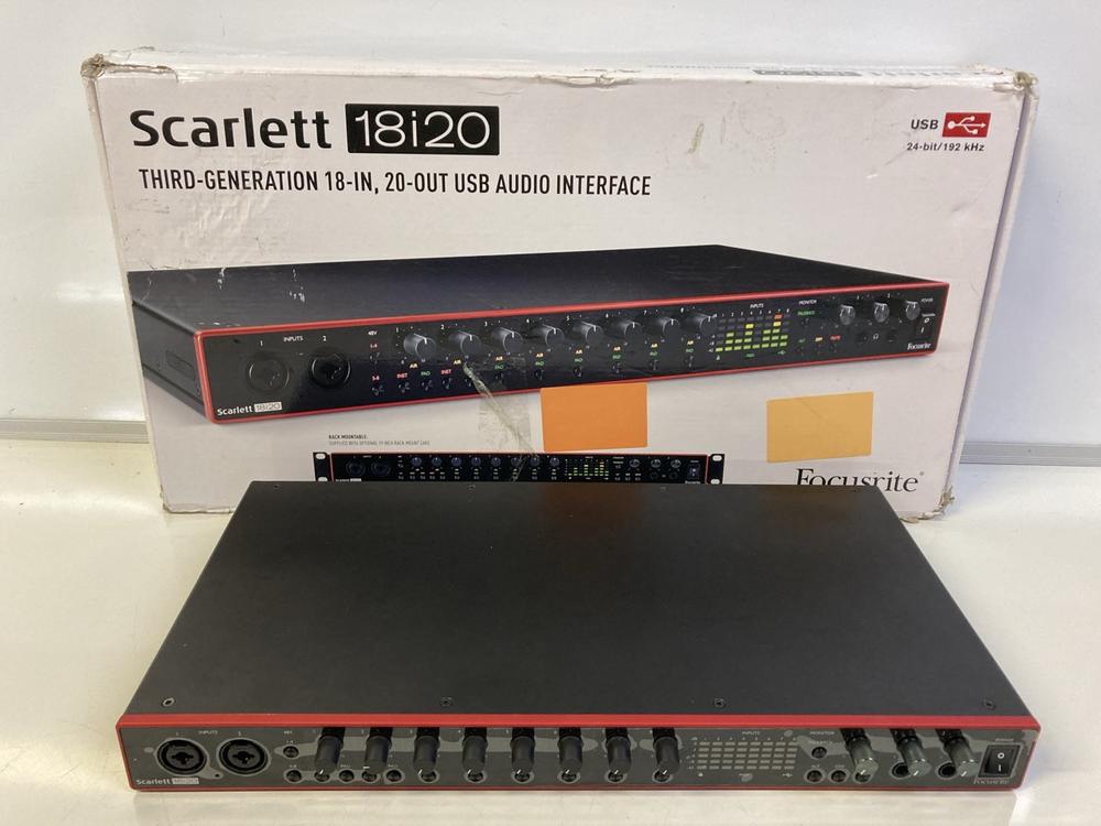 Lot 27  
            Birmingham Premium - Parcel Delivery Only 

                
FOCUSRITE SCARLETT 18I20 3RD GEN AUDIO INTERFACE (ORIGINAL RRP - £569). (BOXED) [... - Image 2