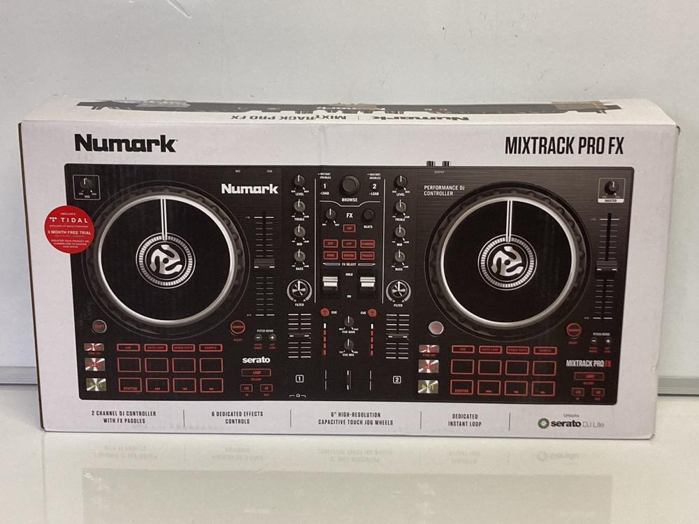 Lot 44  
            Birmingham Premium - Parcel Delivery Only 

                
NUMARK MIXTRACK PRO FX DJ CONTROLLER (ORIGINAL RRP - £185.00). (BOXED) [JPTB7961]