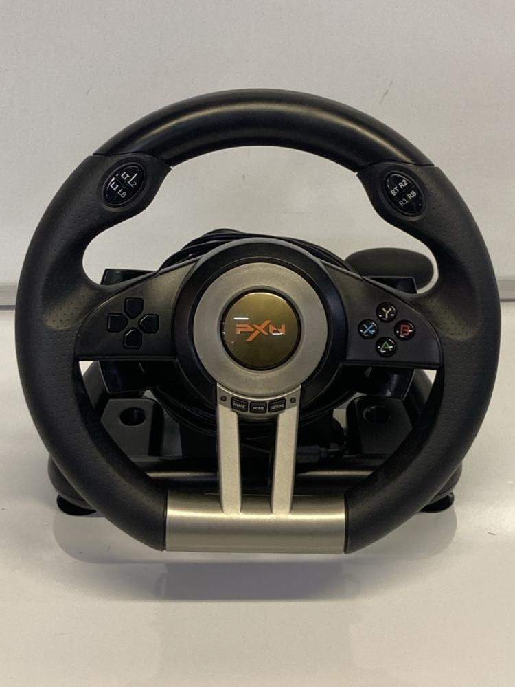Lot 52  
            Birmingham Premium - Parcel Delivery Only 

                
RXN V900 GEN 2 X RACING WHEEL TO INCLUDE (ORIGINAL RRP - £200). (BOXED, POWER CAB...