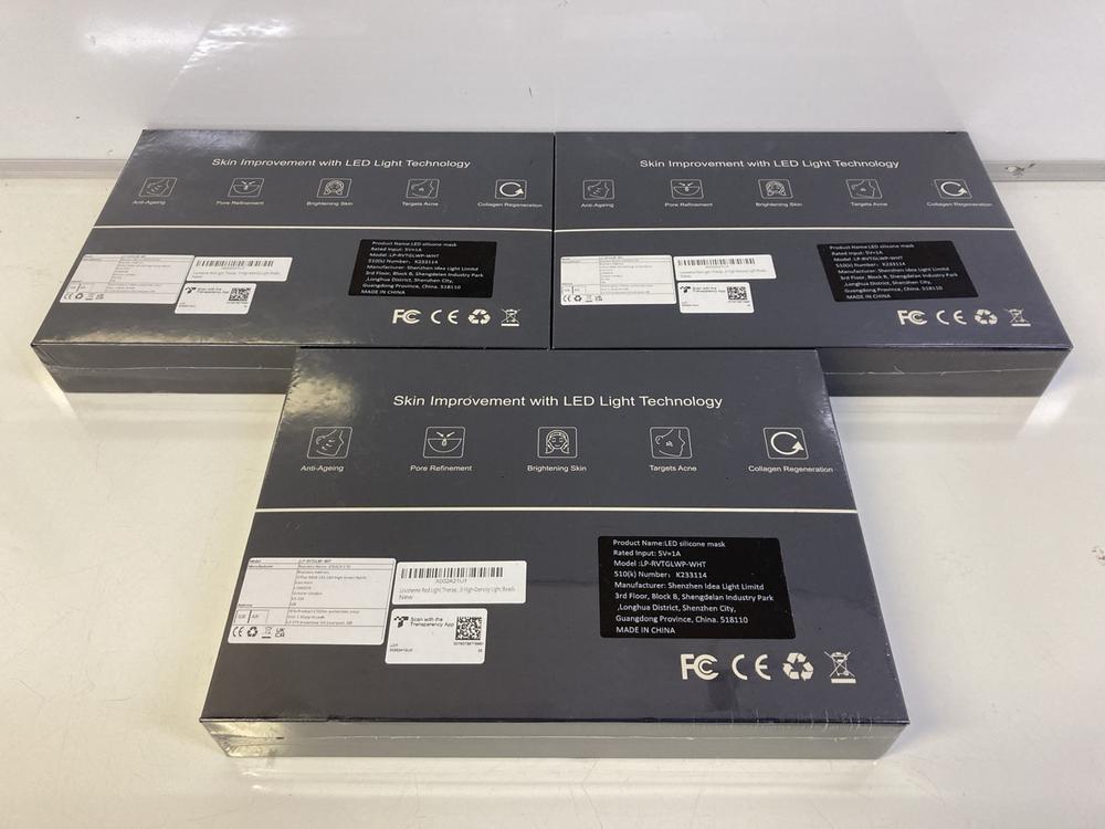Lot 56  
            Birmingham Premium - Parcel Delivery Only 

                
3 X LOVSHEME LED FACE MASK LIGHT THERAPY BEAUTY TECH (ORIGINAL RRP - £300). (BOXE... - Image 3