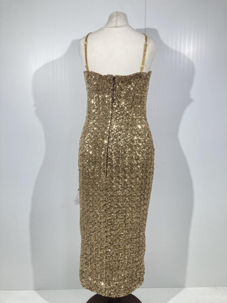 John Pye Auctions - NADINE MERABI NINA GOLD DRESS - SIZE: 10 - ORIGINAL RRP 375.00: LOCATION - LUX John Pye Auctions - NADINE MERABI NINA GOLD DRESS - SIZE: 10 - ORIGINAL RRP 375.00: LOCATION - LUX